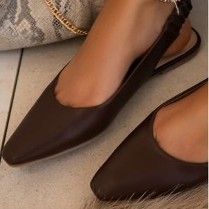 Size 8 - MOCHA BROWN Closed Toe Pointed Flat
